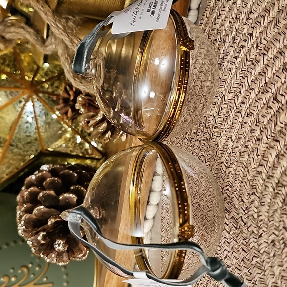 Hearth & Hand Other - New Set Of 2 Hearth And Hand Elegant Hinged Glass Ornament